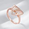 Unique Geometric  Rose Gold Color Ethnic Bridal Ring For Women Shiny Natural Zircon Accessories Daily Fine Jewelry