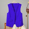 Women Single Breasted Sleeveless Vest Open Front Office Work Blazer Casual V