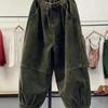 Autumn Casual Corduroy Harem Pants Women High Waist Retro Loose  Female Oversize Mom Trousers Baggy Sweatpants