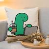 Cushion Cover  Linen  SkinFriendly Soft Decorative Case For Sofa Home Decor Joguman Korean Instagram Dinosaur Pillow cover