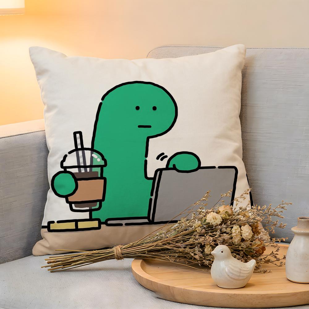 Cushion Cover Linen SkinFriendly Soft Decorative Case For Sofa Home Decor Joguman Korean Instagram Dinosaur Pillow cover