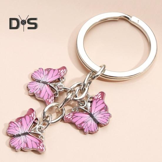 Брелок-подвеска с яркими цветными бабочками, декоративный брелок для ключей, подвеска на сумку, аксессуар для украшения автомобиля