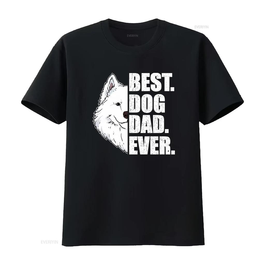 Best Dog Dad Ever Samoyed Lover Pet T Shirt for vintage Washed Stylish graphic streetwear Versatile Top For Everyday Wear