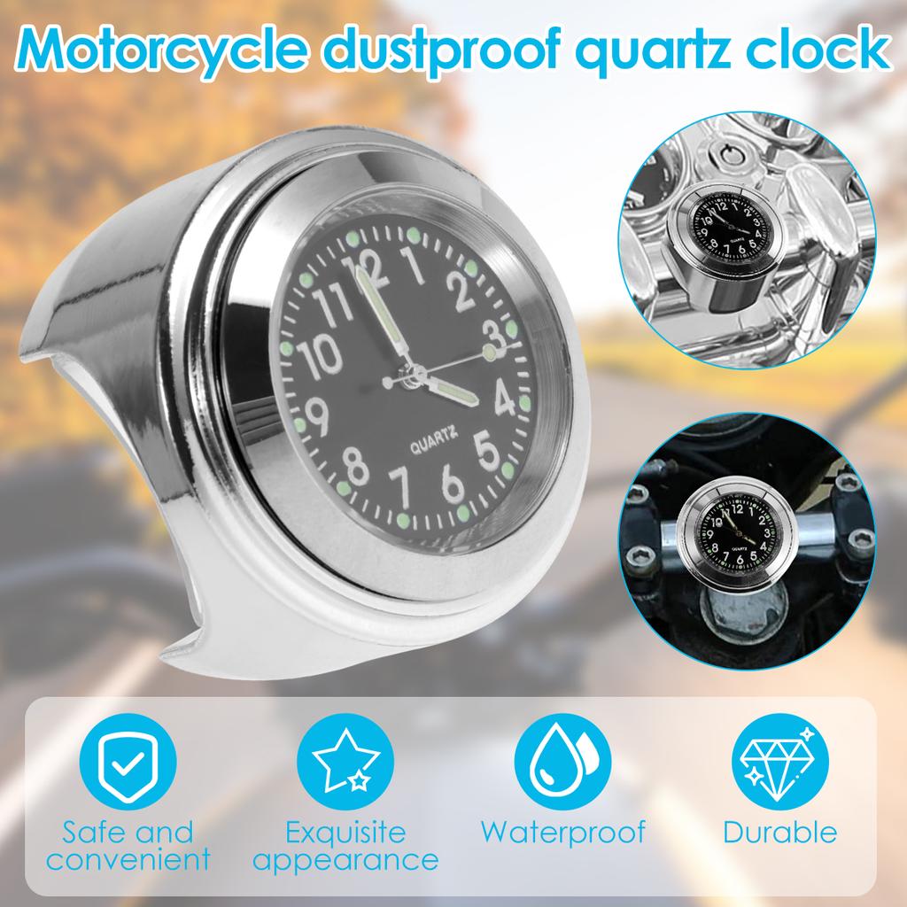 Motorcycle Handlebar Watch Universal 7/8 Inche Waterproof Motorcycle Handlebar Mount Watch Night Luminous Clock Moto Accessories