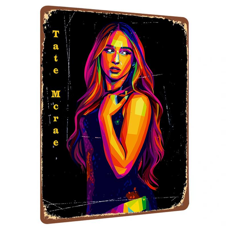 Tate McRae Pop Art Metal Wall Decor Colorful Singer Portrait Home Room Decoration