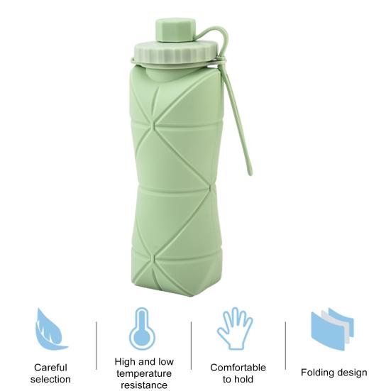 Складная бутылка для воды 600 мл, герметичная многоразовая портативная складная бутылка для воды, для кемпинга, езды на велосипеде, тренажерный зал, фитнес, спорт, путешествия, питьевая чашка