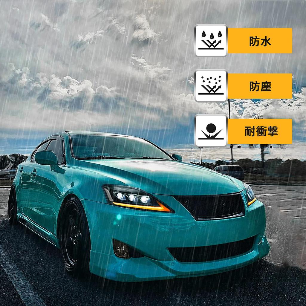 VLAND Lexus IS250 Фара IS350 ISC ISF GSE20 USE20 Плавный поворотник Полностью светодиодная фара левая и правая Комплект из 2 предметов Прозрачный ДЛЯ LEXUS IS250 ФАР