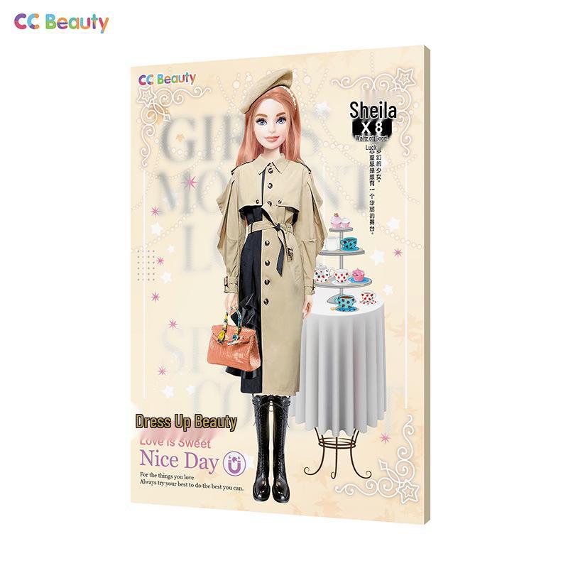 Магнитная книга-пазл для девочек: Набор наклеек Игрушка и Модная кукла для возраста 4-6 лет