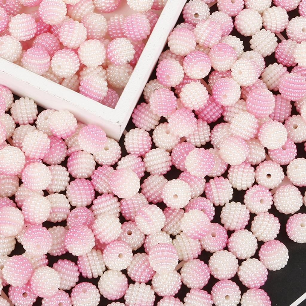 10mm 50pcs Acrylic Bayberry Gradient Color Round Loose Beads for DIY Jewelry Making