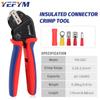 Инструмент для щипцов проводов, щипцы для изолированных клемм с храповым механизмом для проводов 23–13 AWG, доступны для изолированных нейлоновых разъемов и разъемов электрических проводов