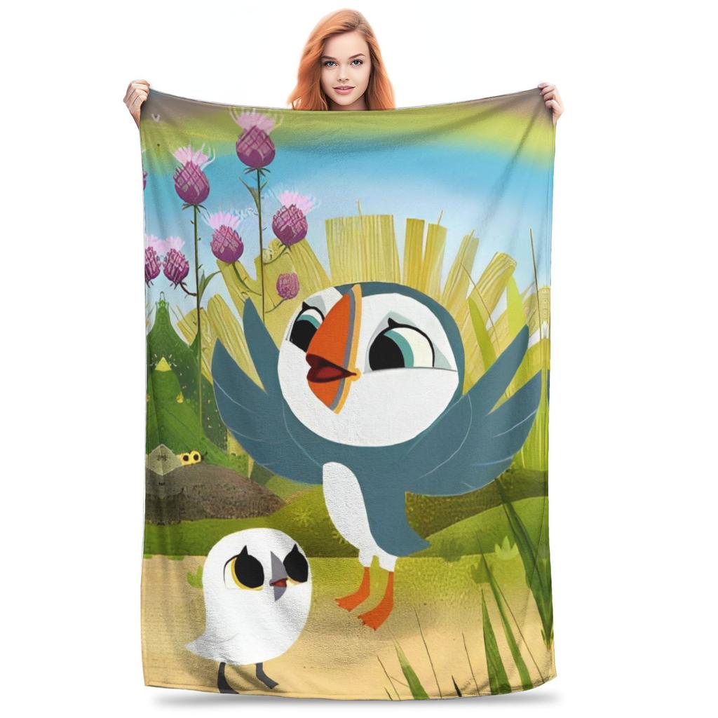 Puffin Rock Cartoon   Flannel Blanket  Awesome Throw Blanket for Bed Sofa Couch 200x150cm Rug Piece
