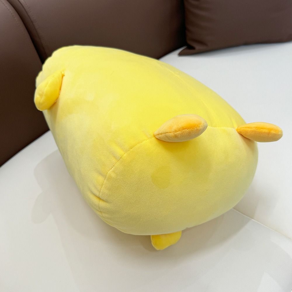 Плюшевая кукла Утка с хохолком, Лежачая утка, Плюшевая игрушка, Желтая плюшевая игрушка-утка, Домашний декор