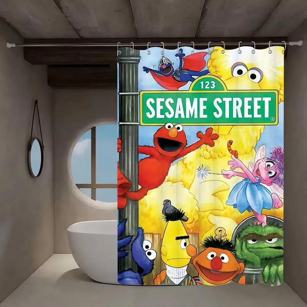 Классическая ТВ S-Sesame S-Street Ванная Комната Занавеска для Душа Защитная Перегородка Занавеска для Душа Быстросохнущая Можно Мыть Легкая
