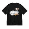 Women's Breathable Classic T-Shirt Wooden Utensils with Wheat Design Black Tee