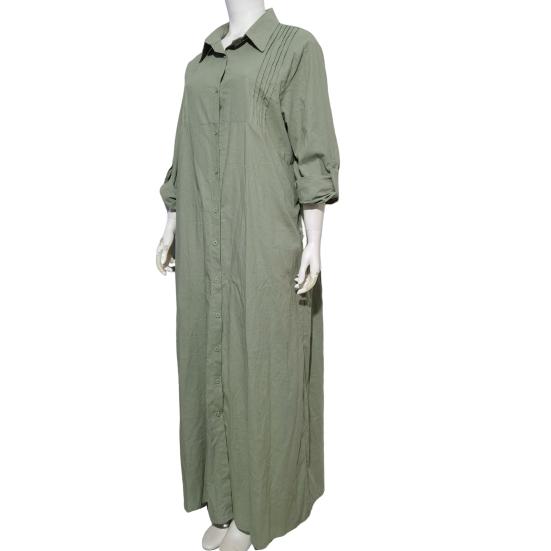 Летнее платье-макси с воротником и длинными рукавами. Кардиган OL. Однобортный однобортный свободный цвет. Повседневная одежда с отложным воротником.