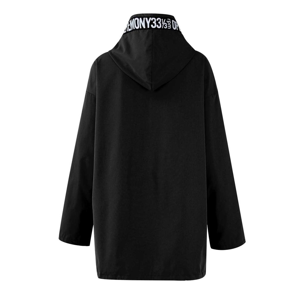 Женская однотонная свободная повседневная ветровка из ткани Макинтош с капюшоном, темпераментная куртка