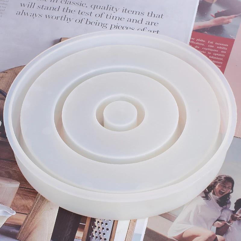 Круглый бетонный подсвечник, лоток, форма для гипса, коробка для хранения помады, силиконовая форма для изготовления смолы