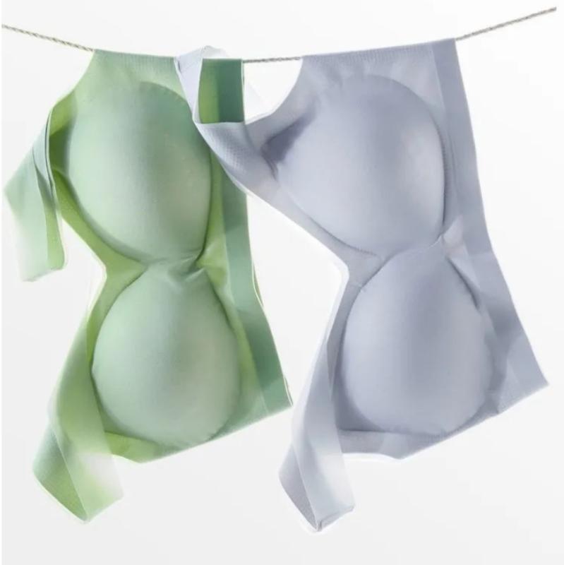 Women's Bra Sexy Solid Color Seamless Large Size Ice Silk Unwired Bra Vest Bralette Women Lingerie