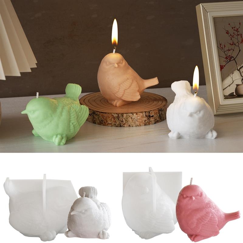 Simulated Bird Scented Candle Resin Silicone Mold Glue DIY Stereo Woodpecker Plaster Ornaments Home Decor