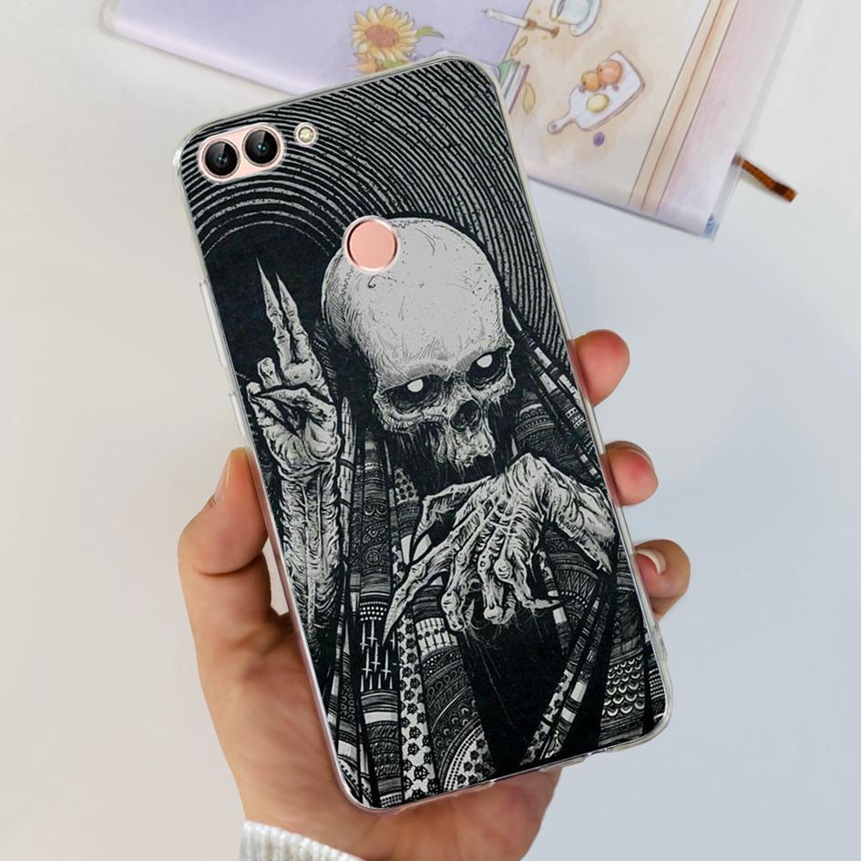 For Huawei P Smart Case FIG-LX1 FIG-LX2 FIG-LX3 Back Cover Fashion Flower Marble Clear Silicone Soft Funda For PSmart 2018 Coque