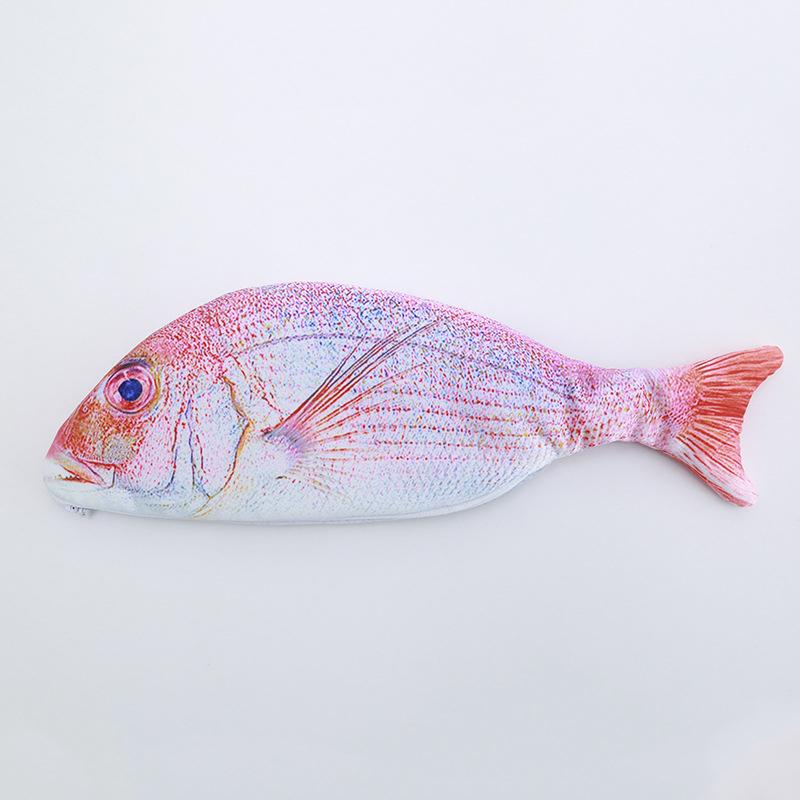 Милый пенал с имитацией рыбы, кавайный мультяшный пенал на молнии, большая вместительная портативная сумка для хранения, держатель для канцелярских принадлежностей, сумки для ручек