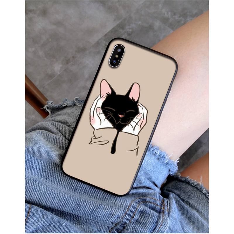 Мягкий чехол для телефона с рисунком кота для iphone 11 12 13 Mini Pro Max X XS MAX 6 6s 7 8 plus 5 5S 5SE XR SE2020