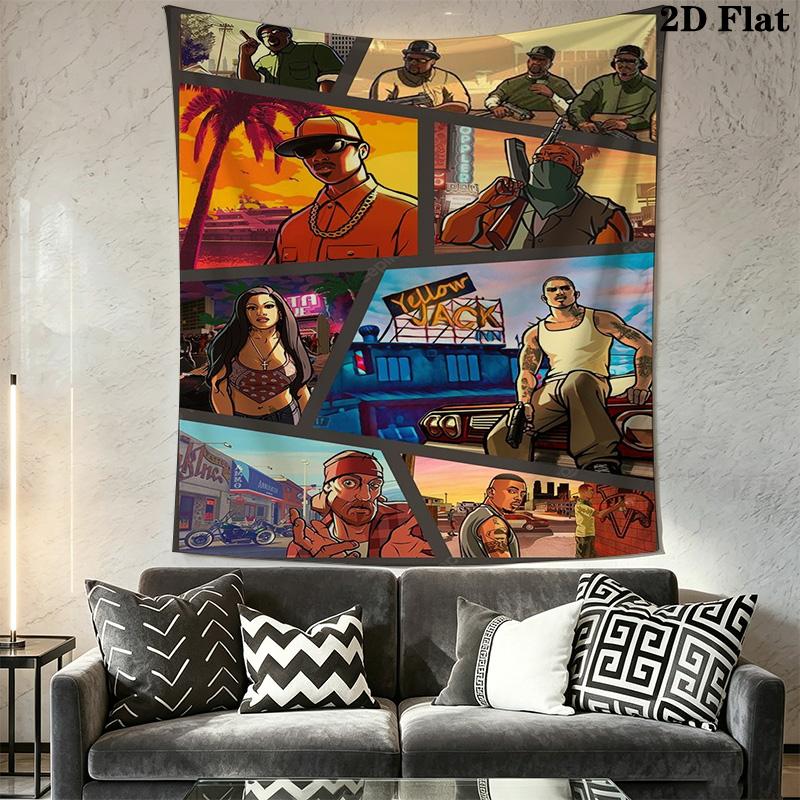 Гобелен с рисунком из игры GTA, Настенное панно, Декоративная ткань для стены RV.SGT0917211