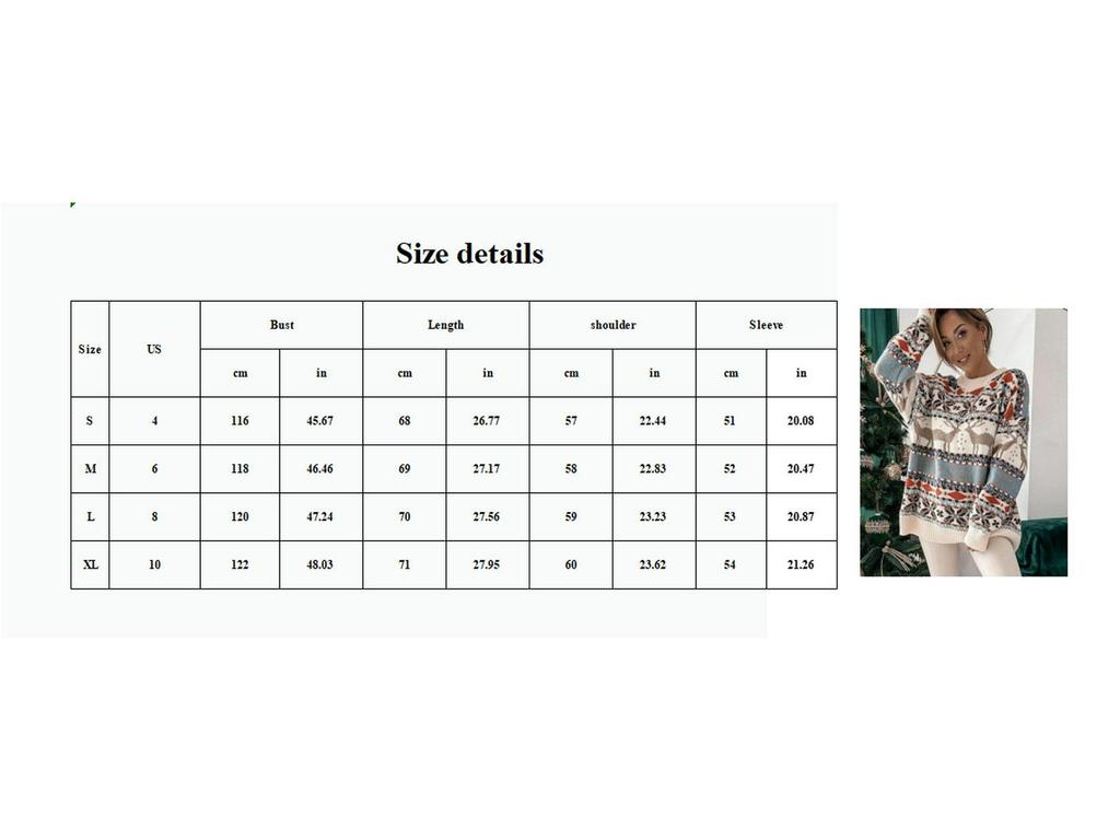 Жаккардовый свитер с европейской и американской рождественской тематикой — женский, свободный крой, круглая горловина, длинный рукав, пять цветов (2022)
