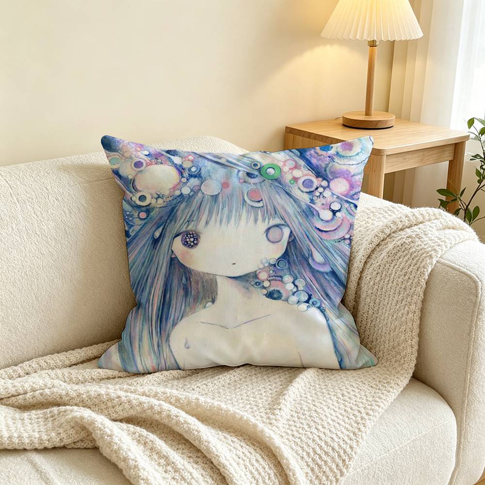 K-Kikuo Art A-Album Square Double-Sided printed Pillow Case Bedroom Bedside Pillow Sofa Cushion Cover