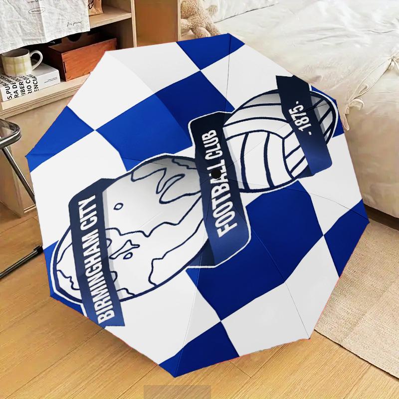 1PC Birming-ham Football Club Printed Umbrella Folding umbrella, automatic umbrella 8-Frame for Travel, camping Fan gifts Christmas Gifts