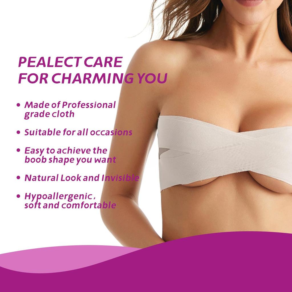 Jaysuing Невидимый тейп для подтяжки груди, 24 мм x 20 м - Тейп для лифтинга груди для Push Up и Подъема, Невидимый, Дышащий, Противоскользящий Body Tape для Всей Одежды