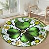 Four-leaf Clover Round Office Rug Design for Balcony Playrooms Living Rooms Outdoor Antislip Round Carpet Decorate Offices