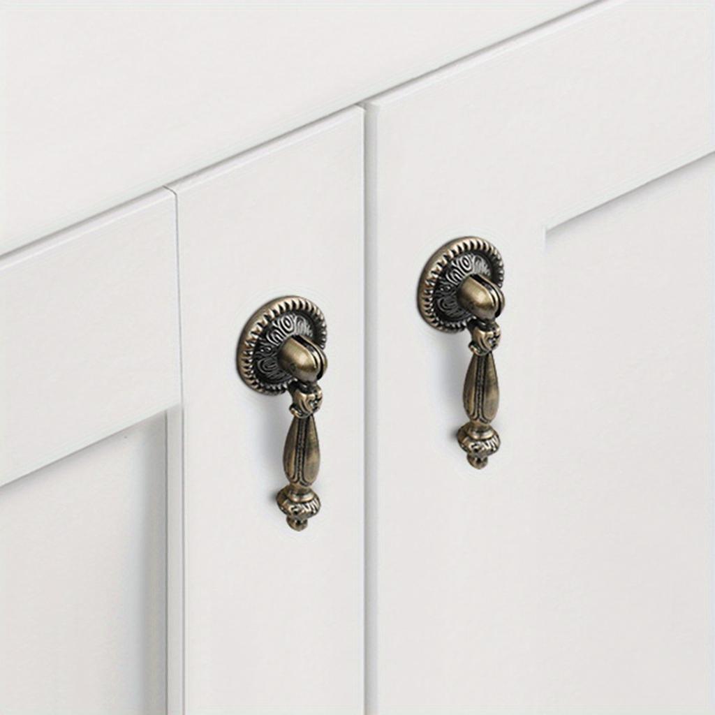 2pcs Vintage Single Hole Zinc Alloy Cabinet Door Handle, Drawer, Clothing Cabinet Handle