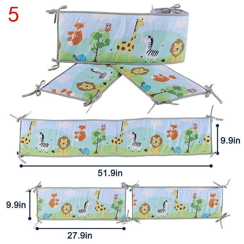 4 шт. дышащие хлопковые бортики для детской кроватки, мягкая подкладка, мягкая защита для кроватки, накладки на бампер для мальчиков и девочек