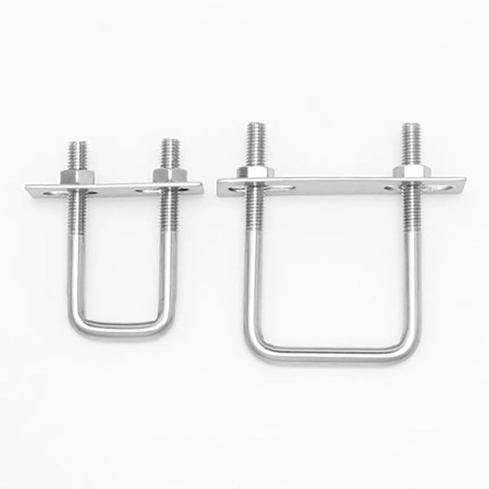 2Sets With Baffle Pipe U-clamp Iron Squa Bolt New Square Clamp