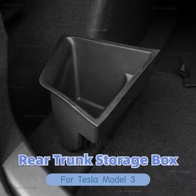 Для Tesla Model 3 Задний багажник Ящик для хранения Левая сторона Органайзер-бокс с тяговым тросом Автомобильные аксессуары для интерьера Model3 2025-2025