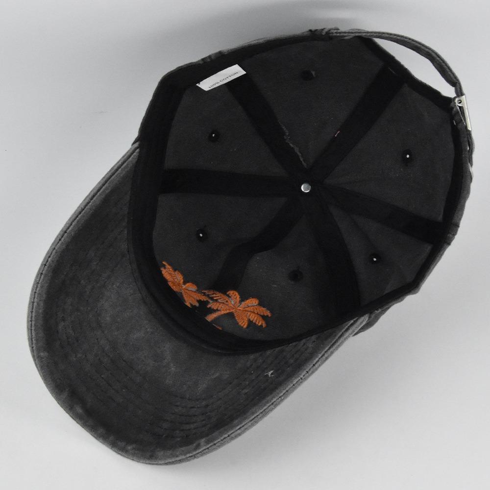 Unisex Washed Cotton Cap Coconut Tree Embroidery Baseball Cap For Men Women Streetwear Dad Hats