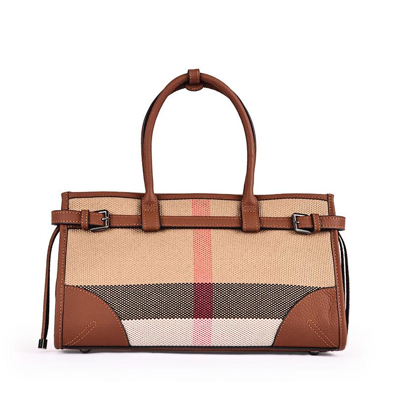 Осенняя новая модная сумка из натуральной кожи из коровьей кожи для женщин, высококачественная клетчатая сумка через плечо