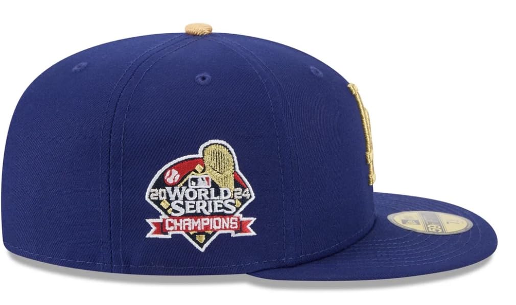 Памятная бейсболка чемпиона мира Los Angeles Dodgers 59FIFTY, золотая/королевская, размер 7 3/4 [Предмет]