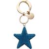 Artificial-Encrusted Couple Keychain Five-Pointed Star Bag Pendant Creative Car Keyring  Kids