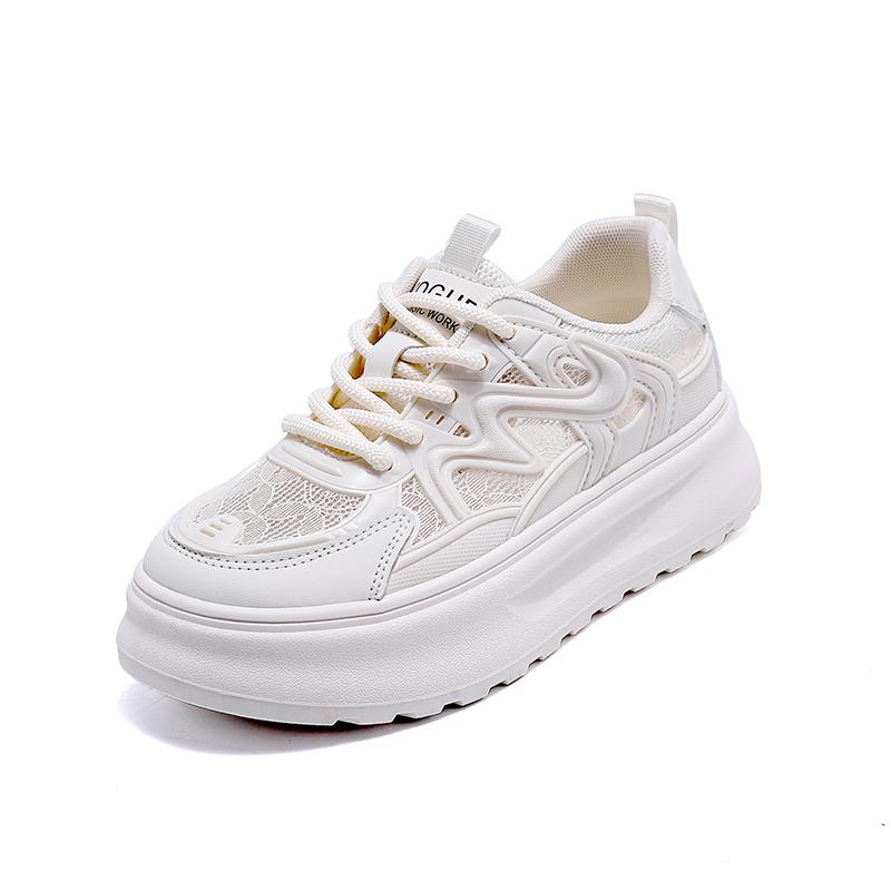 Новые летние модные универсальные женские туфли, повседневные спортивные туфли с толстой подошвой из дышащей сетки для студентов