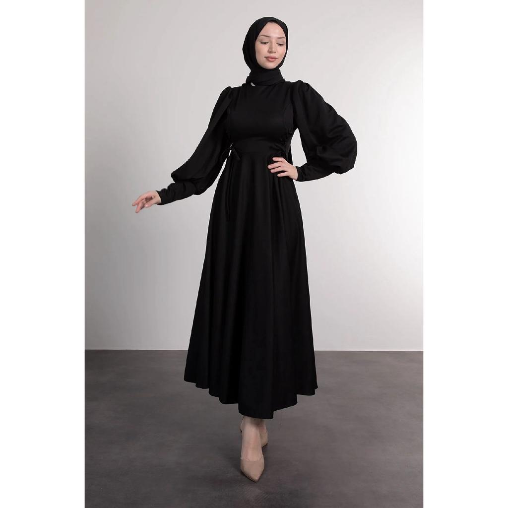 Hijab Dress With Ties On Both Sides Of The Waist