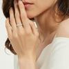 Rrjzz 14K Gold Plated Stackable Half Eternity Engagement Ring Certified Lab Imitation Diamond 2MM D-Color Moissanite Women Ring