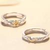 Sparkling Sun Moon Couple Finger Ring Stackable Matching Rings Adjustable Open Rings  Couple