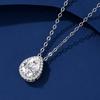 Sterling Silver Moissanite Teardrop Pendant Necklace - Elegant High-End Clavicle Chain