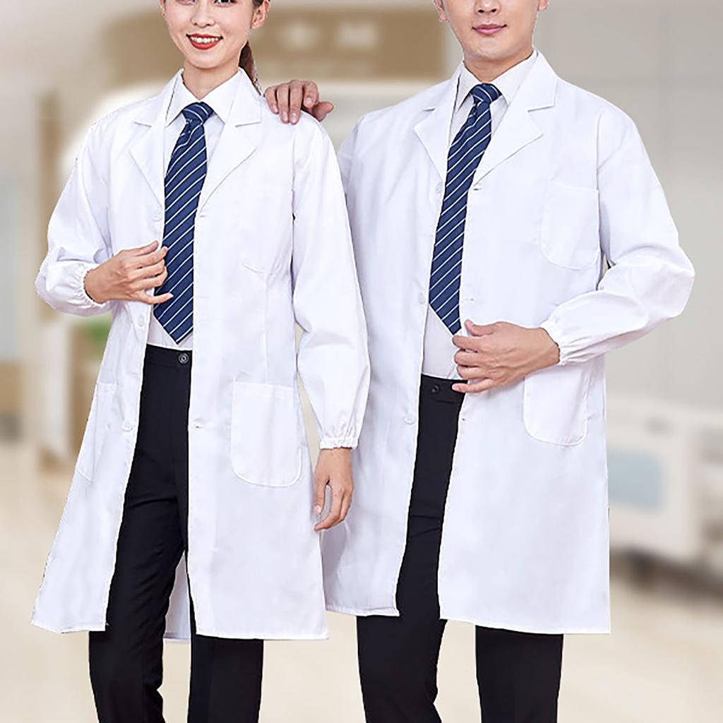 Профессиональный лабораторный халат мужской женский мягкий хлопковый с длинным рукавом стоматологический больничный белый халат хлопковый эластичные манжеты L