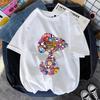 Женская футболка Snoopy Colour Летняя с коротким рукавом 100% Хлопок Мужская футболка Топы Мультяшная Аниме Модная Одежда для Пары Топы