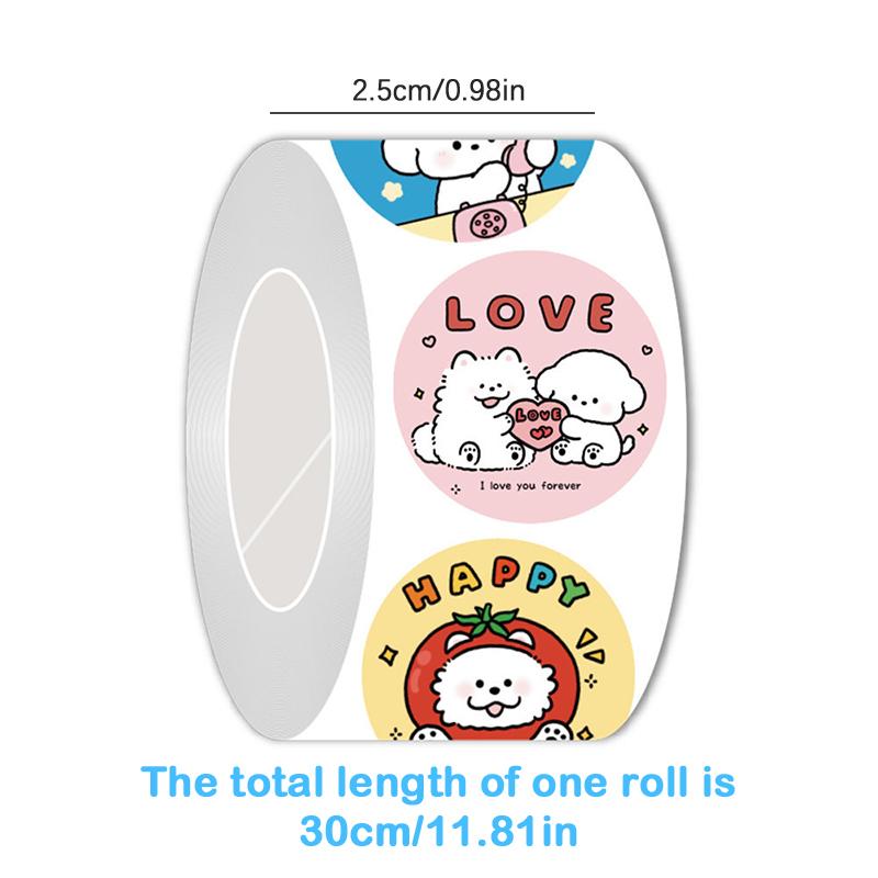 300Pcs/Roll Cartoon Animal Sticker Capibara Kapibala Puppy Hand Account Decals Gift Bag Sealing Sticker Cake Baking Label