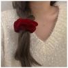 Бархатная красная заколка-бантик - Runaway Princess, осенне-зимний пушистый аксессуар для волос