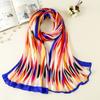 Silk Scarf Ethnic Style Women's Printed Beach Scarf Shawl Scarf Protection Scarf with Gentle Temperament for Women